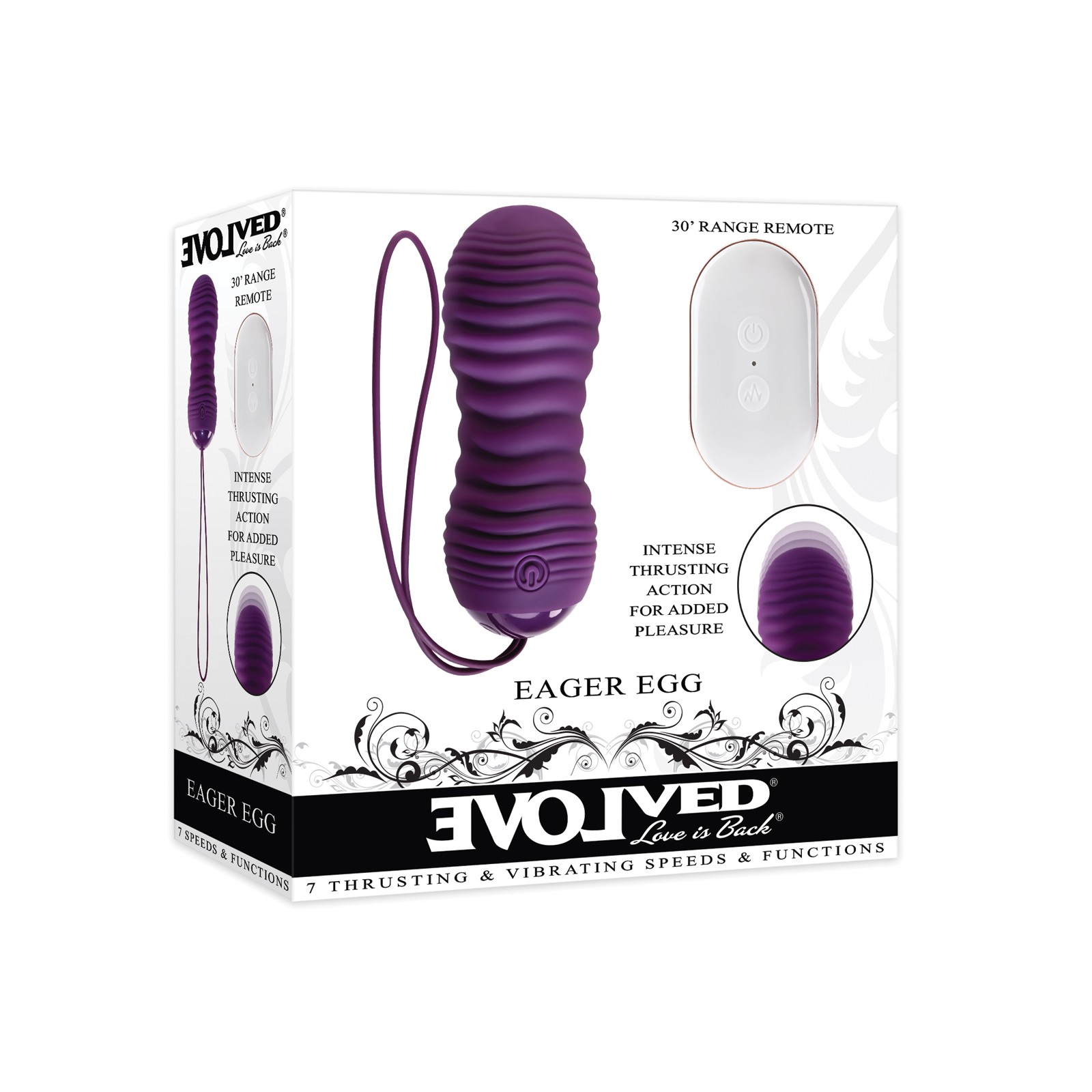 Evolved Eager Egg Vibrating Thrusting Remote - Purple