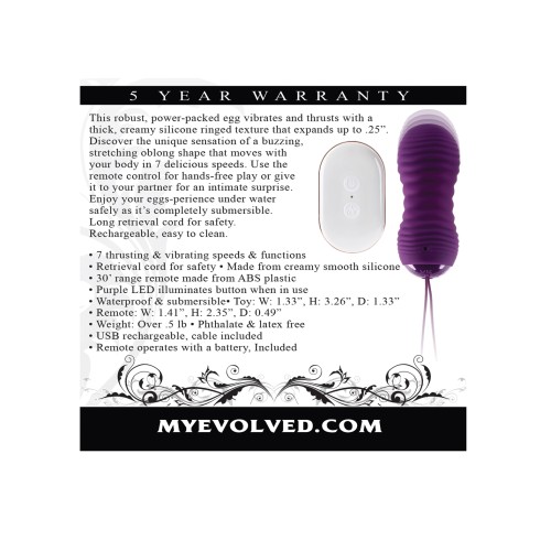 Evolved Eager Egg Vibrating Thrusting Remote - Purple