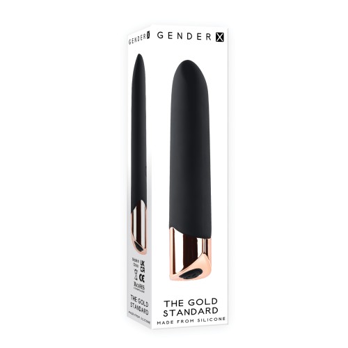 Gender X Gold Standard Rechargeable Bullet - Black/Rose Gold