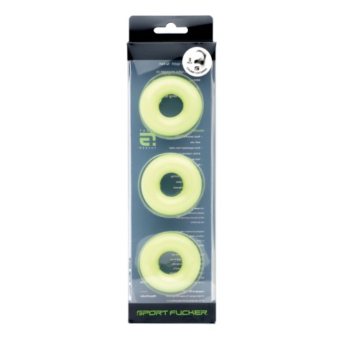 Sport Fucker Chubby Cockring Pack of 3 Glow