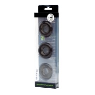 Pack de 3 Cockrings Chubby Sport Fucker - Ahumado