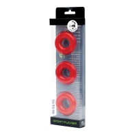 Pack de 3 Cockrings Chubby Sport Fucker - Rojo