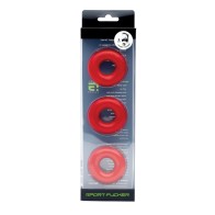 Pack de 3 Cockrings Chubby Sport Fucker - Rojo