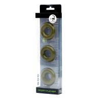 Sport Fucker Chubby Cockring 3 Pack Army Green