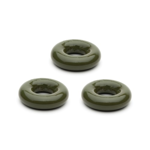 Pack de 3 Anillos de Pene Chubby Sport Fucker Verde Ejército