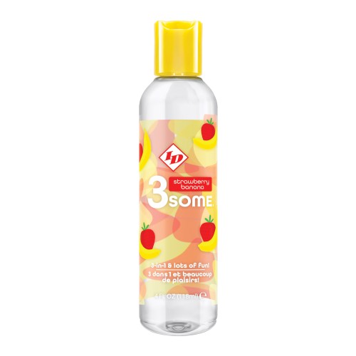 ID 3some 3 in 1 Lubricant 4 oz Strawberry Banana