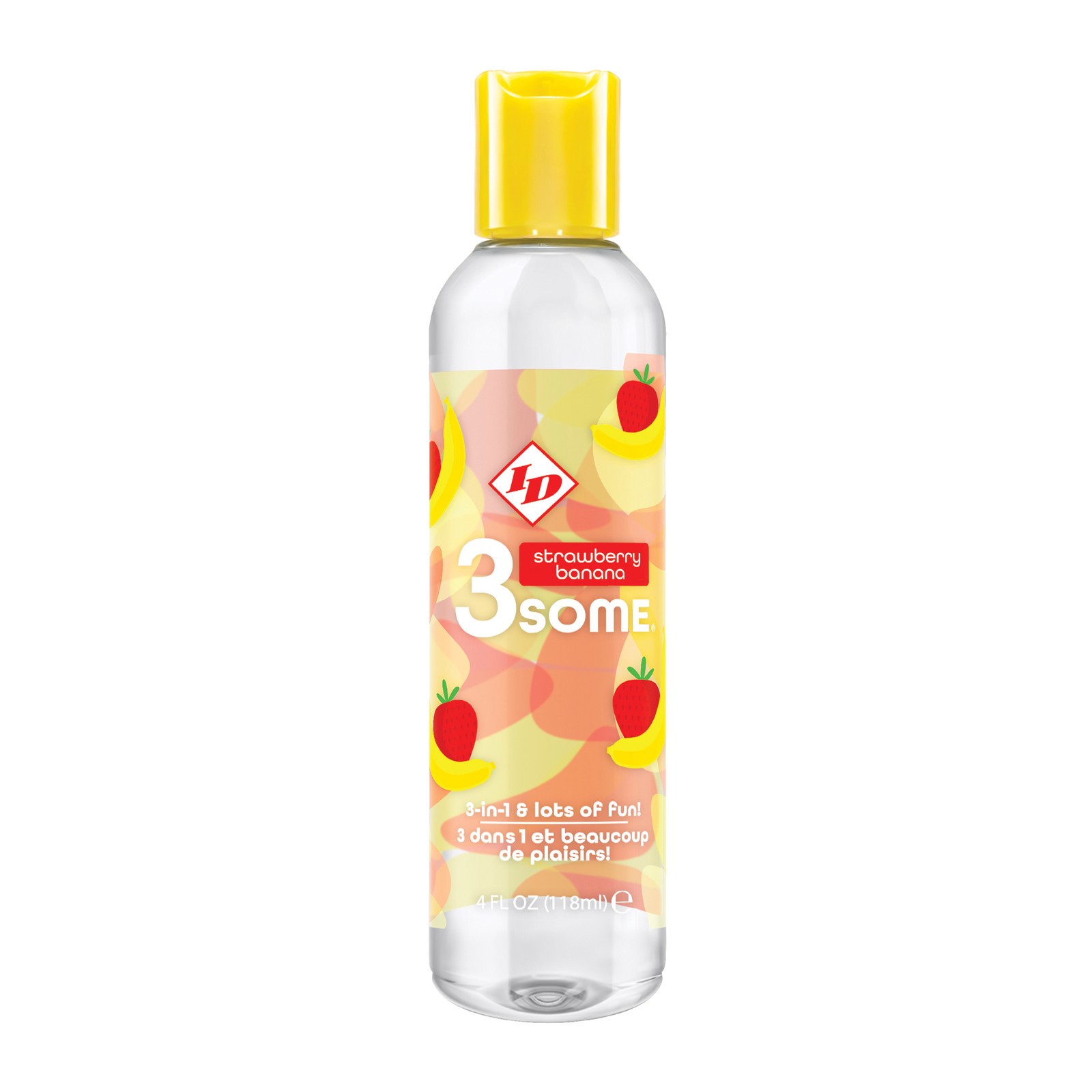 ID 3some 3 in 1 Lubricant 4 oz Strawberry Banana