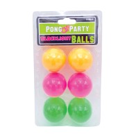 Black Light Pong Balls Assorted Colors 6 Pack