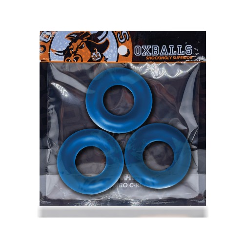 Oxballs Fat Willy 3 Pack Anillos de Cock Jumbo Azul Espacial