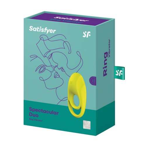 Vibrador Anillo Dúo Espectacular Satisfyer Verde Lima