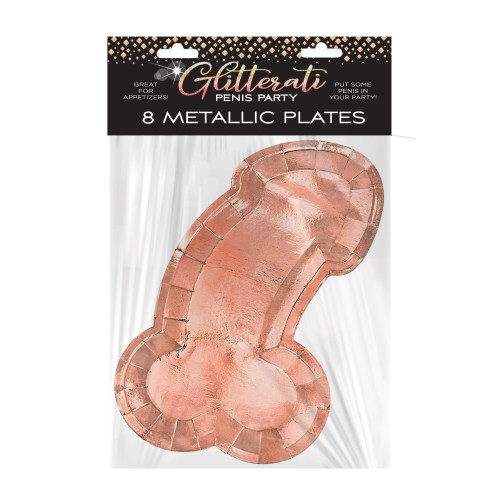 Platos Brillantes en Forma de Pene para Fiestas Chic