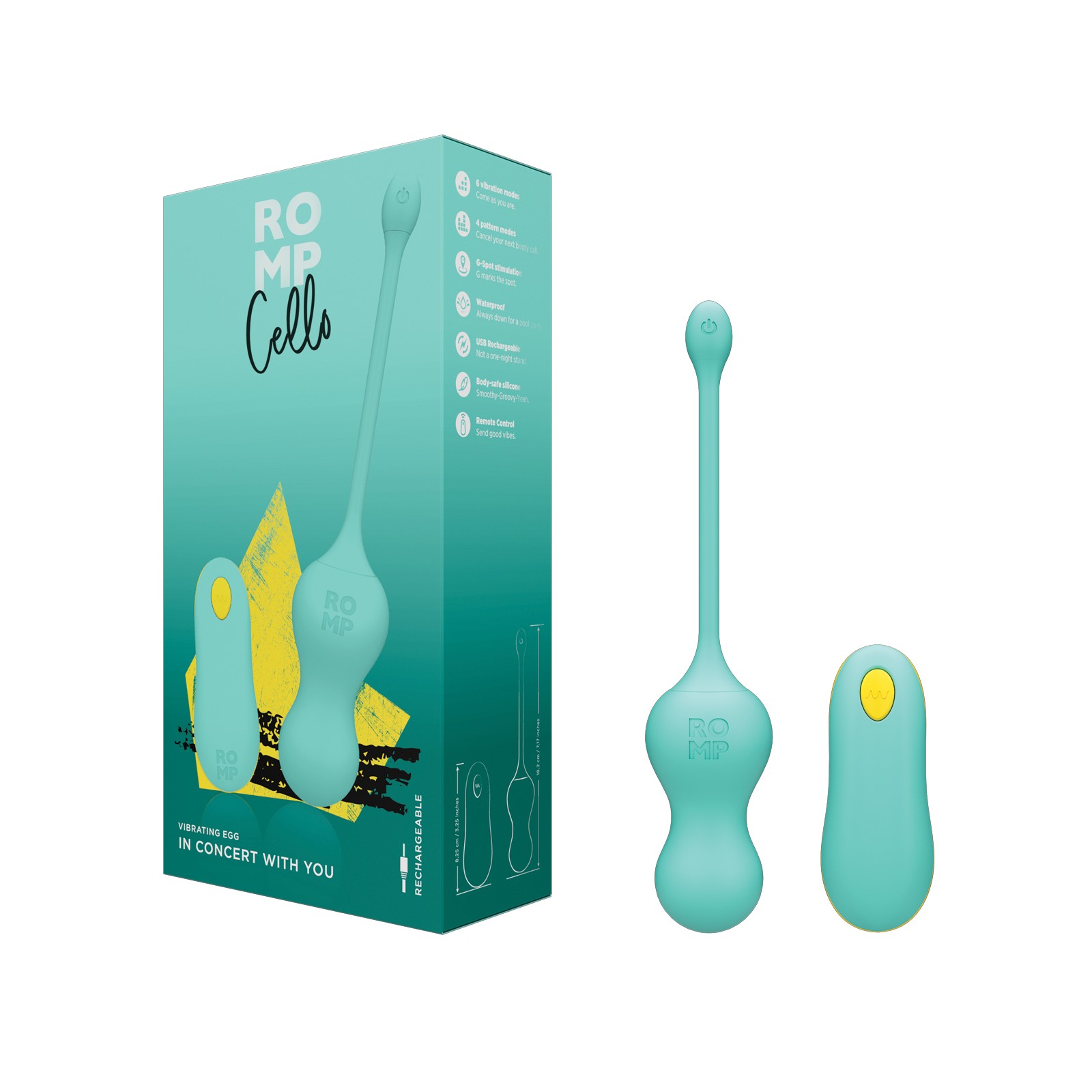 Romp Cello Remote Control G-Spot Vibrator Blue