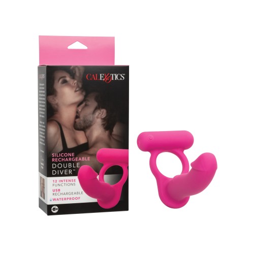 Silicone Rechargeable Double Diver Pink