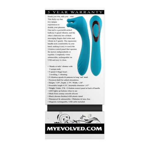 Vibrador Recargable Evolved Heads or Tails en Verde