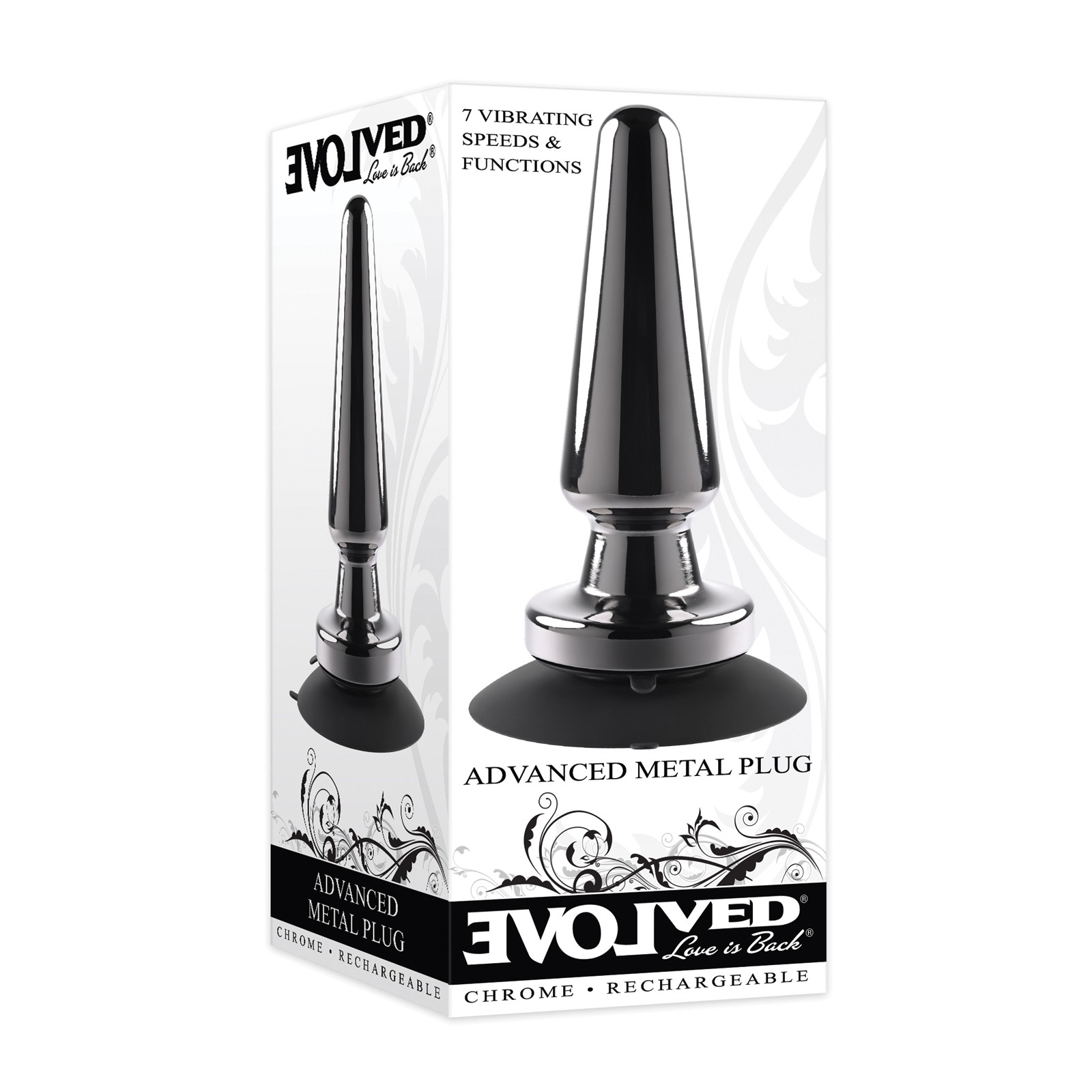 Evolved Advanced Vibrating Rechargeable Metal Plug - Black