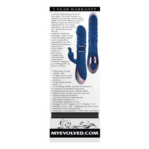 Evolved The Ringer Conejito Vibrador Recargable - Azul