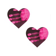 Temperature Reactive Heart Pasties Neon Pink