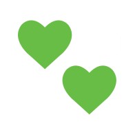 Neva Nude Temperature Reactive Heart Pasties Neon Green