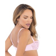 Lace Underwire Boning Bra Pink