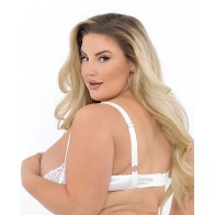 Lace Bra with Underwire Boning Cups - White