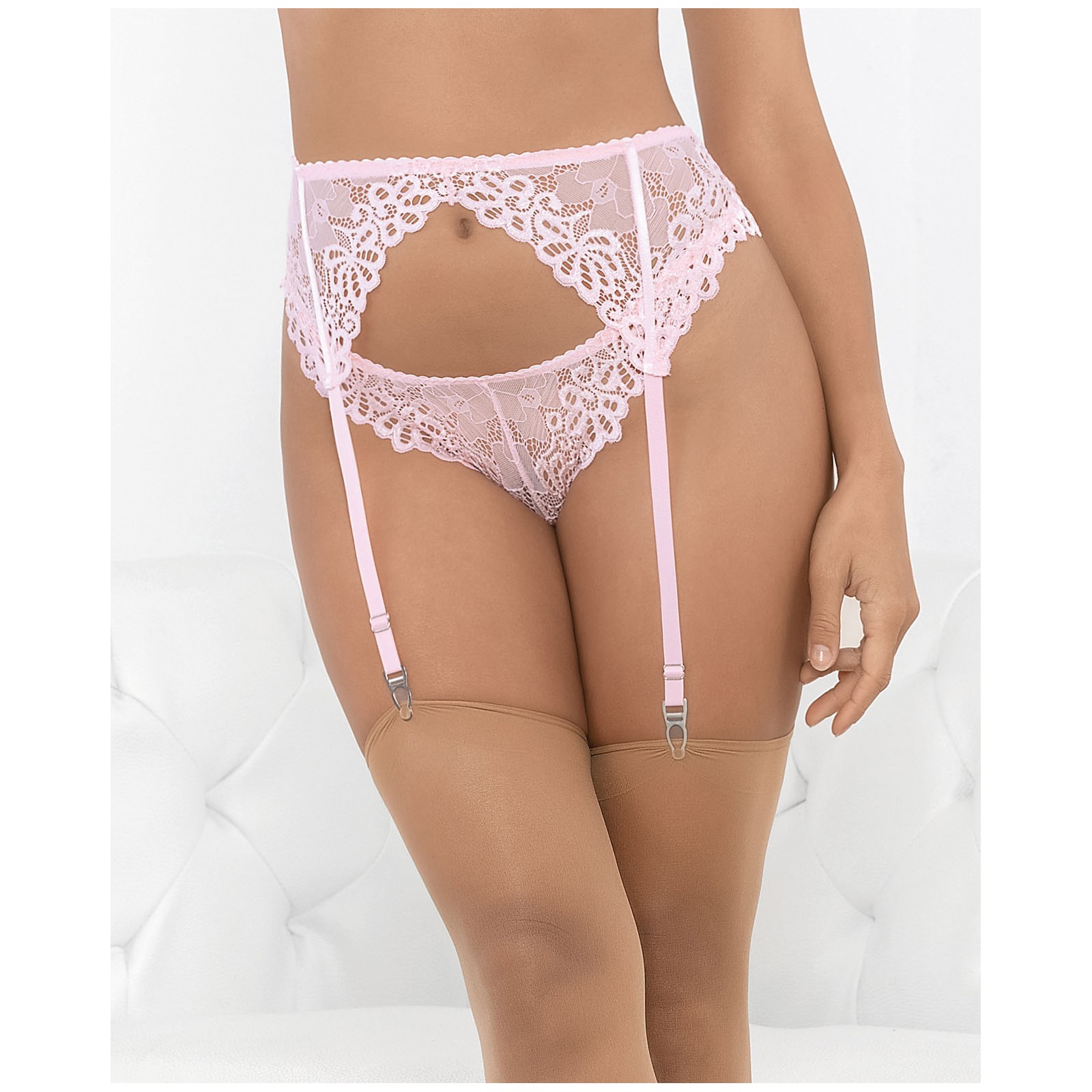 Cinturilla de Encaje Romance Rosa Talla LG