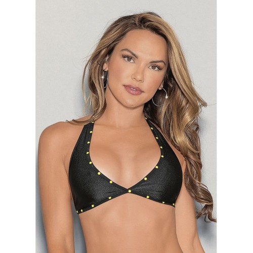 Tri Bra Glow Stones para Baile Negro