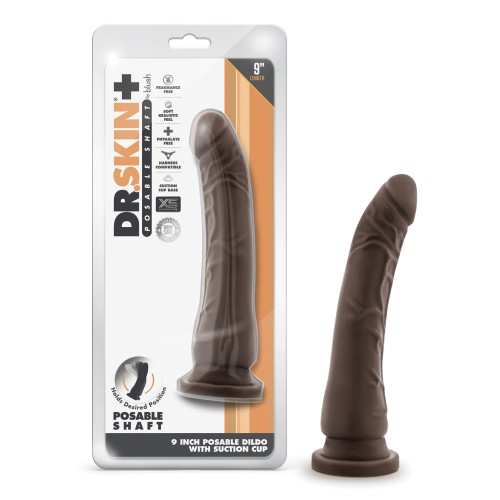 Dildo Posicionable Dr Skin Plus de 9 Pulgadas Chocolate