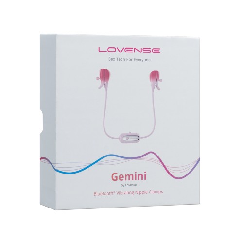 Lovense Gemini Vibrating Nipple Clamps - Pink