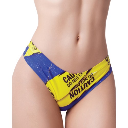 Mememe Urban Geeks Caution Printed Thong Small