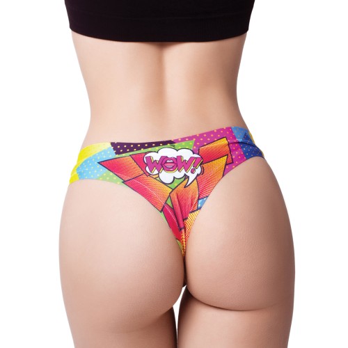 Mememe Comic Fans Printed Thong Large