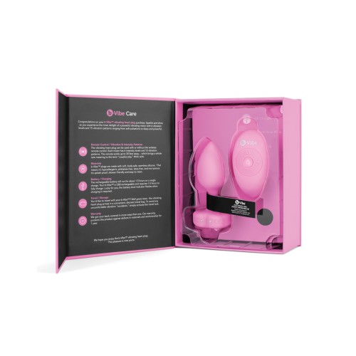 b-Vibe Vibrating Heart Plug Small Medium Pink