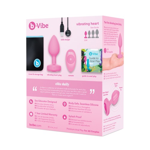 b-Vibe Vibrating Heart Plug Small Medium Pink