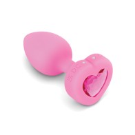 b-Vibe Vibrating Heart Plug Small Medium Pink