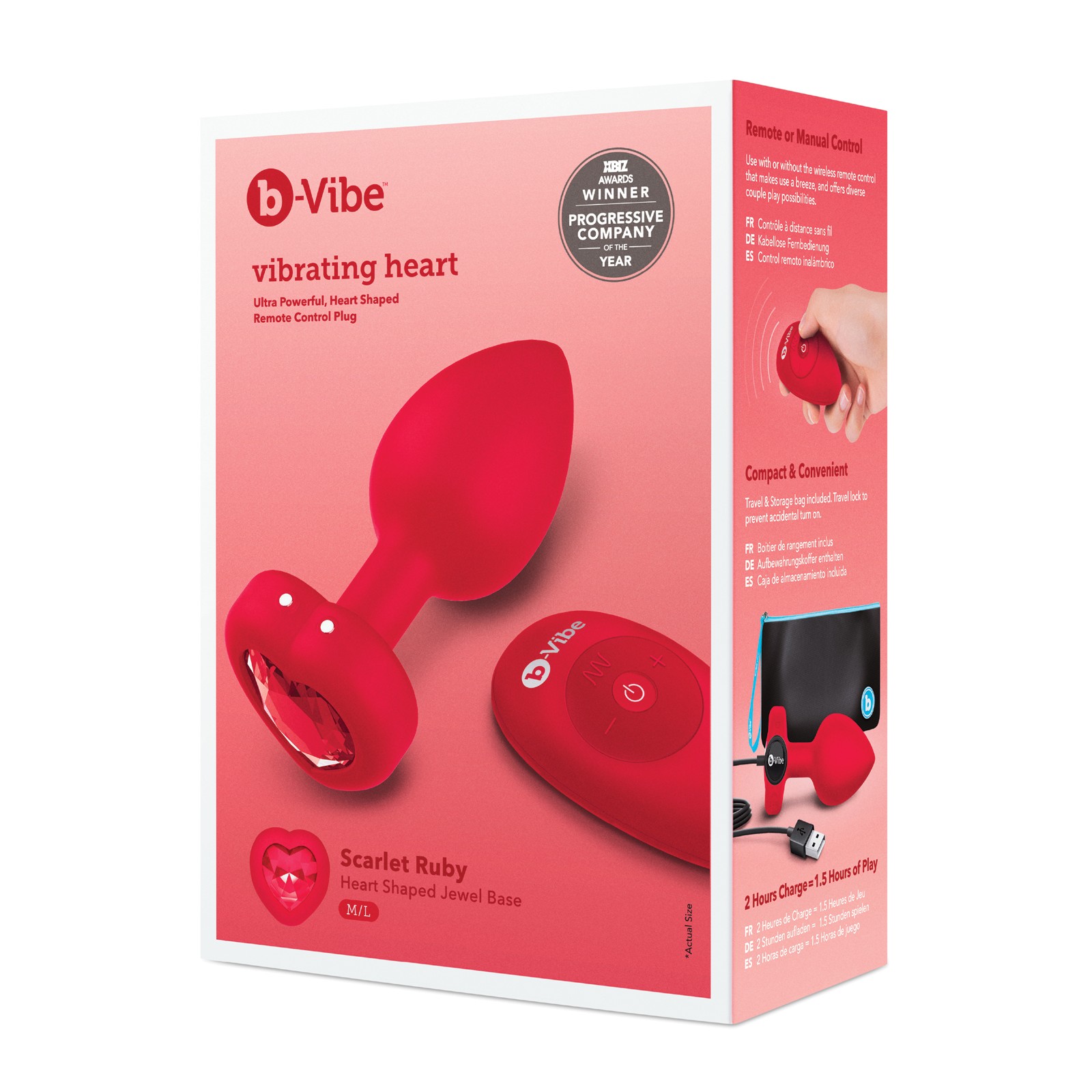 b-Vibe Vibrating Heart Plug - Glamorous Anal Play