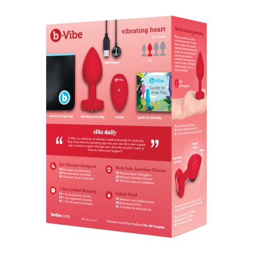 b-Vibe Vibrating Heart Plug - Glamorous Anal Play