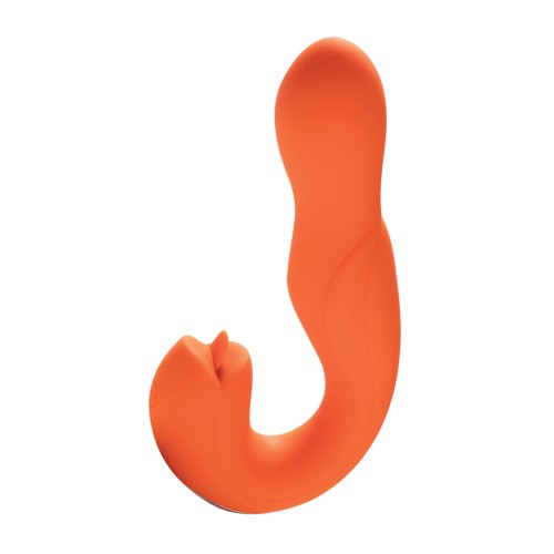 Vibrador G-Spot con Cabeza Rotativa y Lamedor de Clítoris NO ETA Joi - Naranja