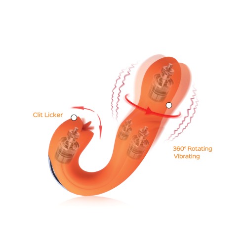 NO ETA Joi Rotating Head G-Spot Vibrator & Clit Licker - Orange