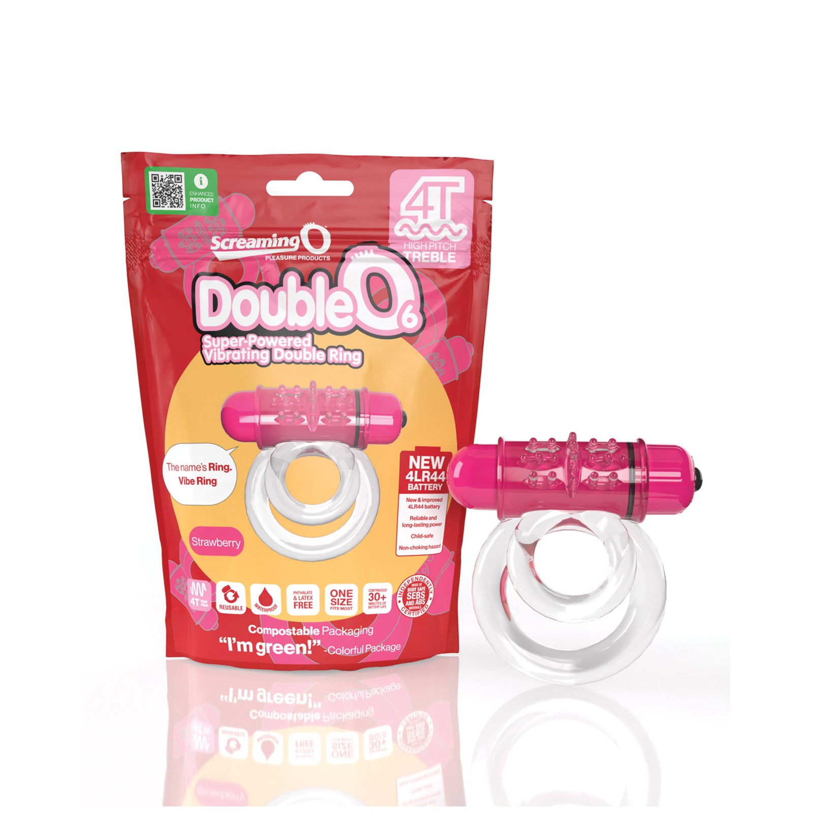 Screaming O 4T DoubleO Vibrator - Sweet Strawberry Vibes