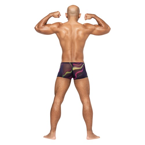 Mini Shorts de Poliéster Spandex Galáctico para Hombre