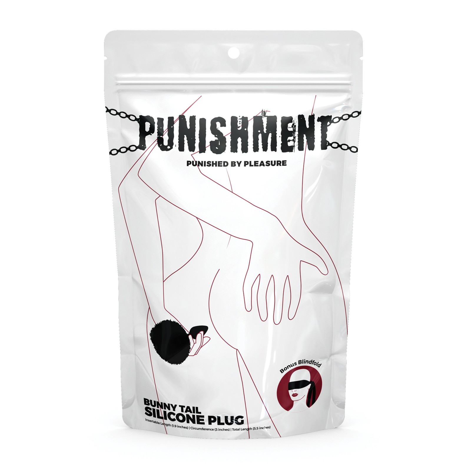 Punishment Bunny Tail Butt Plug - Black