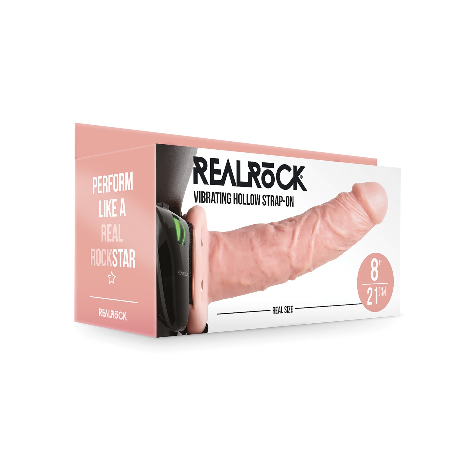 Shots RealRock 8 Inch Vibrating Hollow Strap-On - Ultimate Pleasure