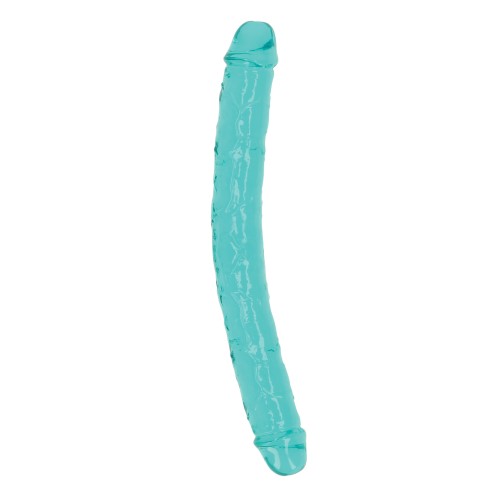 Shots RealRock Crystal Clear 13 Double Dildo Turquoise