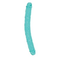 Shots RealRock Crystal Clear 13 Double Dildo Turquoise