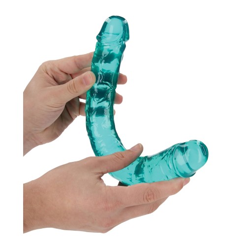 Shots RealRock Crystal Clear 13 Double Dildo Turquoise