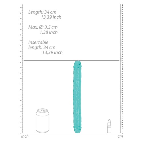 Shots RealRock Crystal Clear 13 Double Dildo Turquoise