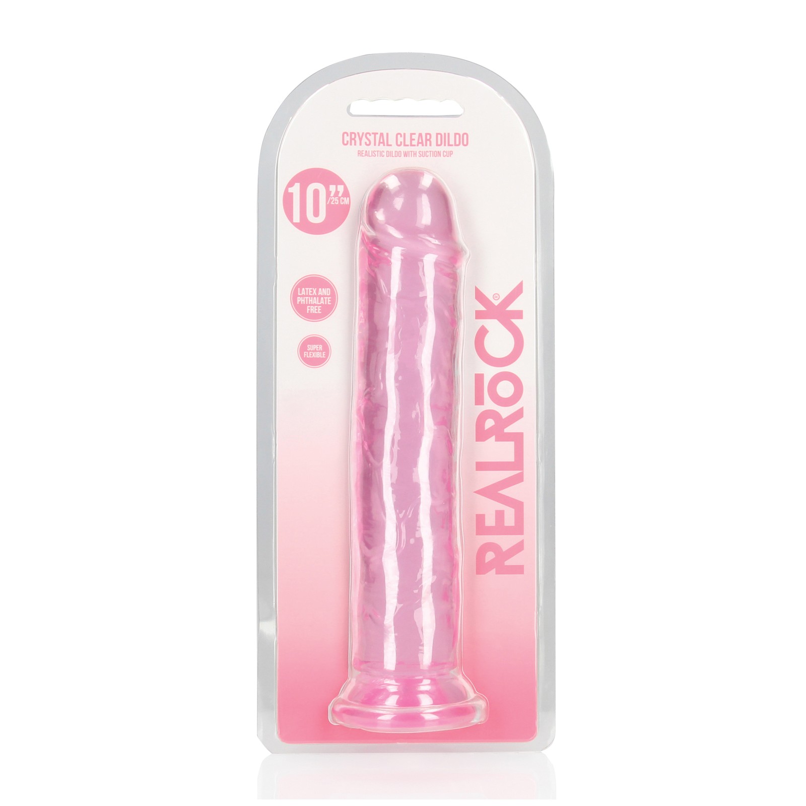 Shots RealRock Crystal Clear Dildo 10 inches Pink