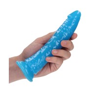 Dildo RealRock Brilla en la Oscuridad 7" - Azul Neón