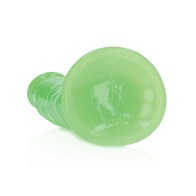 Neon Green 7 Slim Glow in the Dark Dildo - Shots