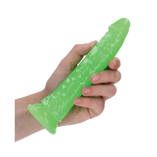 Neon Green 7 Slim Glow in the Dark Dildo - Shots