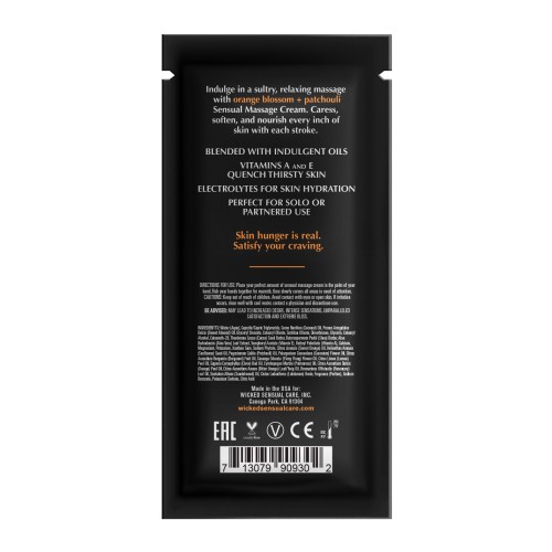 Crema de Masaje Wicked Sensual Care Flor de Naranja y Pachulí 0.34 oz